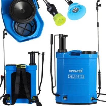 2-in-1 Battery & Manual Backpack Sprayer, 16L, 3 Nozzles, Blue