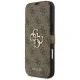 Guess Book 4G Metal Logo Wallet Case for iPhone 18 Pro Max / 17 Pro Max - Brown