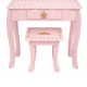 Kids Vanity Set with Mirror and Stool for Girls, Pink