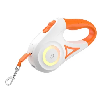 Rojeco Automatic Retractable Dog Leash 5m/35kg with LED, Orange