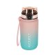 Sports Water Bottle with Straw and Handle 600ml, Pink-Blue