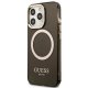 Guess Gold Outline Translucent MagSafe Case for iPhone 13 Pro Max - Black