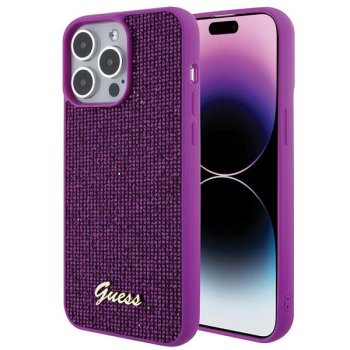 Apple iPhone 15 Pro Max 6.7'' Guess Disco Metal Script Case Cover, Pink