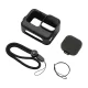 Puluz Silicone Case for GoPro HERO12 / 11 / 10 / 9 Black with Lens Cover and Wrist Strap, Black