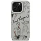 Karl Lagerfeld Grained Pattern & Logo MagSafe Case for iPhone 16 Pro, Gray