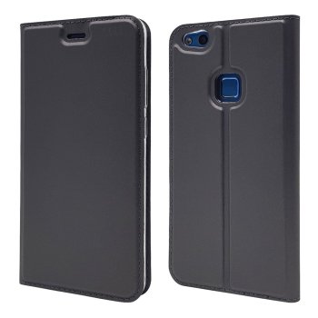 Huawei P10 Lite 2017 (WAS-LX1) Magnetic Leather Case Cover Card Holder, Black
