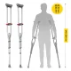 4FIZJO Height-Adjustable Underarm Crutches (Pair), Silver