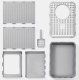 Covered Cat Litter Box with Pull-Out Drawer and Scoop, Grey