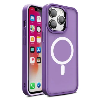 Dėklas iPhone 15 Plus su MagSafe Color Matte Case, violetinis