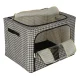 Bedding and Clothes Storage Organizer with Frame, Black/White, 100L