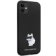 Karl Lagerfeld iPhone 11 / Xr Case Silicone Choupette Metal Pin, Black