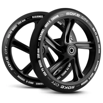 Soke City Scooter Wheels 200 mm, Black, 2 Pack