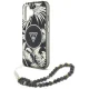 Guess Palm Trees Triangle Pearl Strap MagSafe Case for iPhone 16, Black