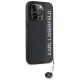 Karl Lagerfeld iPhone 15 Pro Max Case Saffiano Rhinestones & Charm, Black