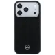 Mercedes Leather Semi Wrap Iconic Line MagSafe Case for iPhone 17 Pro Black