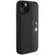 BMW iPhone 15 Plus / 14 Plus Case Perforated Tricolor Line, Black
