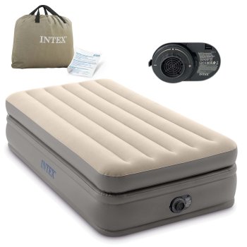 Intex 64162ND Twin Raised Air Mattress with Built-in Electric Pump 191x99x51 cm