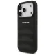Mercedes iPhone 17 Pro Case AMG Leather Debossed Lines, Black