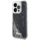 Guess iPhone 14 Pro Case Liquid Glitter Marble, Black