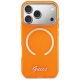 Guess IML Script Metal MagSafe Phone Case Cover iPhone 17 Pro - Orange