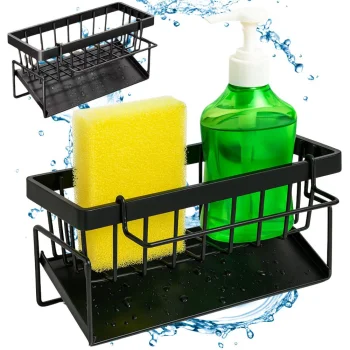 Metal Sink Organizer with Drip Tray for Sponges