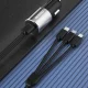 Dudao R5ProN 3.4A Car Charger with Built-in 3-in-1 Cable Black
