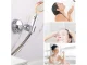 Shower Head Holder with Suction Cup and Rotating Head Chrome