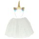 Kids Unicorn Carnival Costume: Headband & Tulle Skirt, 3-6 Years, White