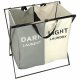 Two-Compartment Laundry Basket, White/Grey
