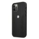 BMW iPhone 12 / 12 Pro Case Leather Curve Perforate, Black