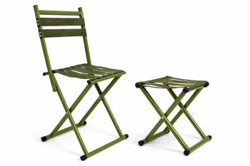 Folding Camping Chair and Fishing Stool 2-Piece Set