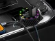 Car Charger USB-C 15W + USB-A 15W with 3-in-1 Cable and Display, Black