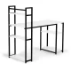 ModernHome computer desk with shelves and metal frame, white