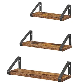3-in-1 Wall Shelf Set Antique Oak