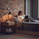 Industrial Nightstand with Drawer and Shelf ModernHome Bedside Table, Light Oak
