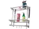 Hanging Bathroom Shelf Organizer with 2 Tiers and Hooks