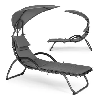 Multigarden PH158C Garden Lounger with Canopy, Grey