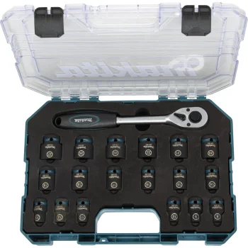 Smūginių galvučių ir terkšlės rinkinys Makita E-30069 Impact Black