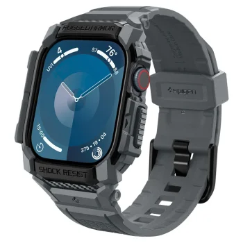 Spigen Rugged Armor Pro Strap Case for Apple Watch 10 46mm Gray