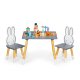 Детский стол и 2 стула Ecotoys WH141, мотив зайчиков