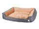 Plush Sofa Pet Bed for Dogs and Cats with Cushion, L, Grey