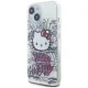 Hello Kitty iPhone 15 Case IML Kitty On Bricks Graffiti, White