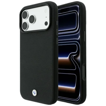 BMW Kevlar Metal Logo MagSafe Case for iPhone 18 Pro / 17 Pro, Black