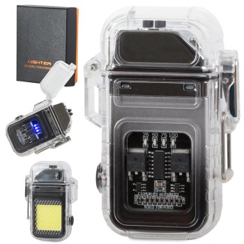 USB Rechargeable Plasma Lighter with COB LED Flashlight