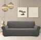 Stretch Velvet Sofa Cover for 3 Seater Couch, Light Grey
