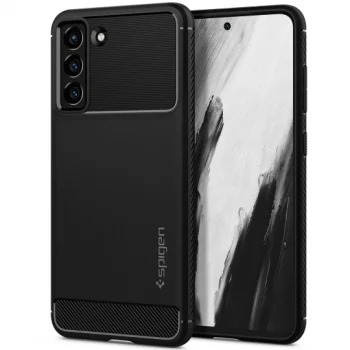Spigen Rugged Armor Case for Samsung Galaxy S21 FE, Matte Black