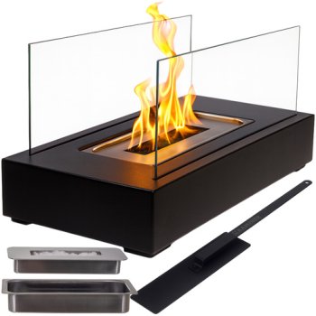 Tabletop Bio Ethanol Fireplace Kaminer 26301, 35x18x16.5 cm, Black