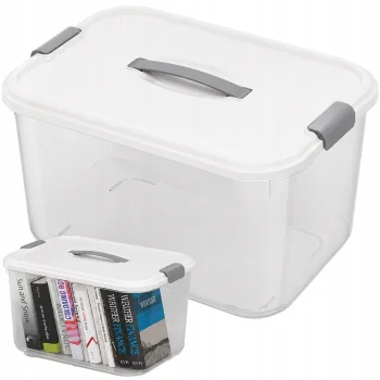 Storage Container with Lid and Handle, 20L, White