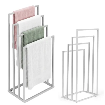 Modernhome Freestanding Towel Stand, 4 Tiers, White