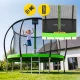 4Fizjo 1219 PRO Kids Garden Trampoline with Safety Net, 374 cm (12FT), Green/Black
